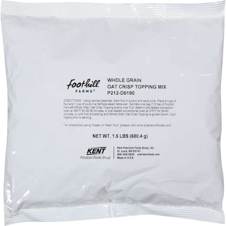 Foothill Farms Whole Grain Oat Crisp Dessert Topping Mix 1.5lbs Bag, PK6 P212-D6190